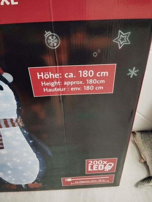 Pingwin XXL 180 cm do ogrodu 200LED Nowy