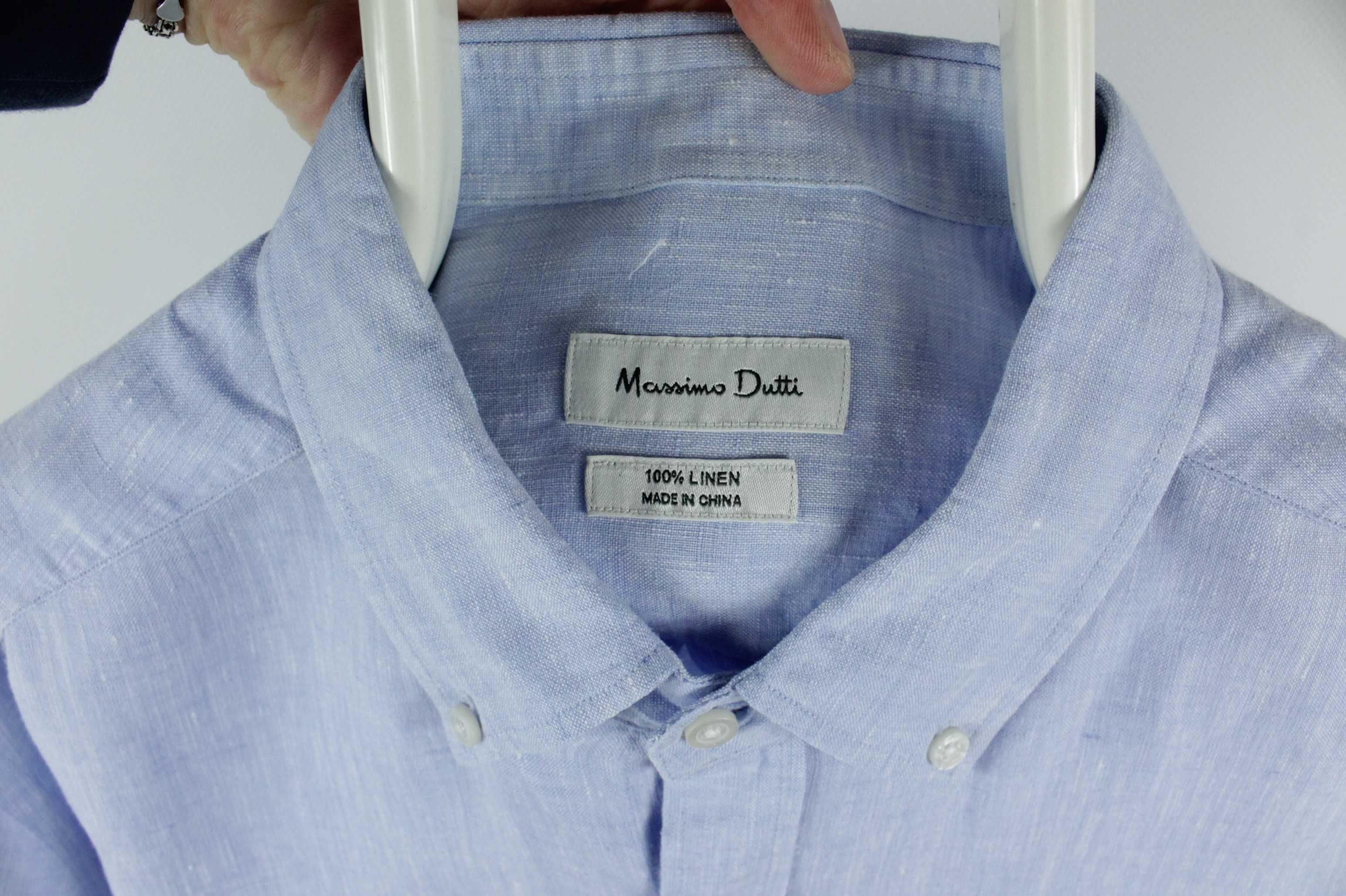 Стильна лляна сорочка рубашка Massimo Dutti Regular Fit Розмір Л 52