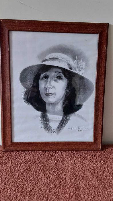 Z. Tarakovičius – portret kobiety w kapeluszu, 1992 r.