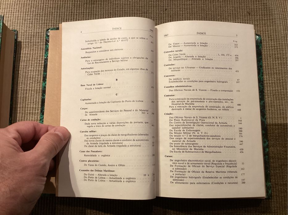 Livros - Leis e disposições regulamentares da Armada 1967, 1968, 1969