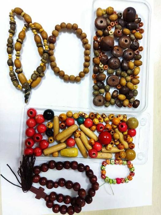 Набор для творчества создания украшений деревянные бусины дерево