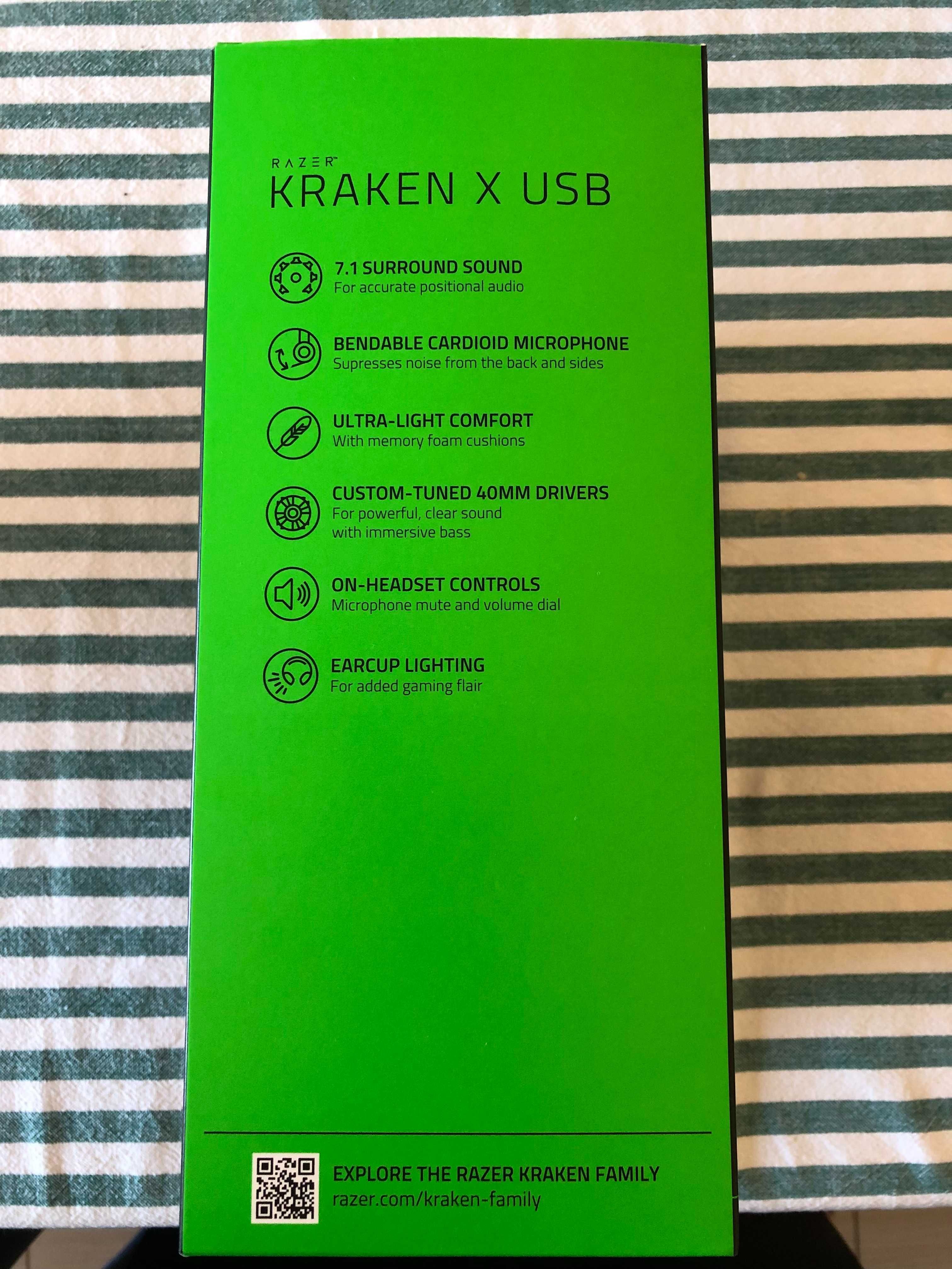 Headset Razer Kraken X USB (NOVO)