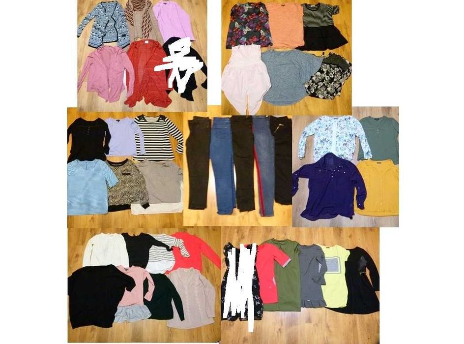 paka olbrzymi zestaw  ubrań damskie 39 rzeczy rozm 40 L