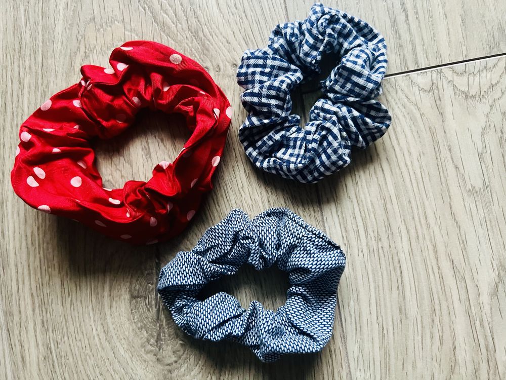 Zestaw 3 scrunchie frotek gumek do wlosów