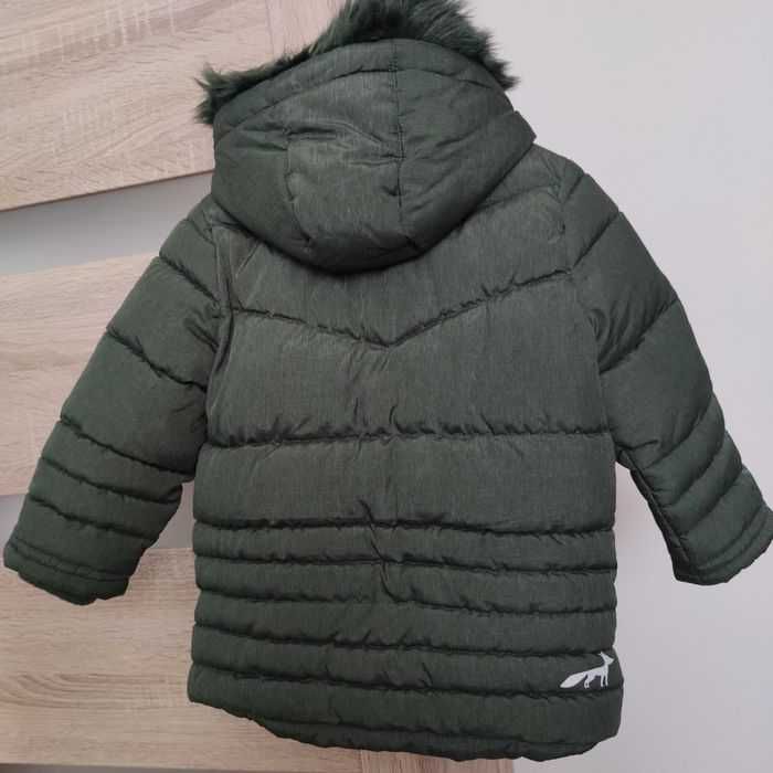 Kurtka zimowa Coccodrillo r. 98 dla chłopca zielona z lisem, ciepła