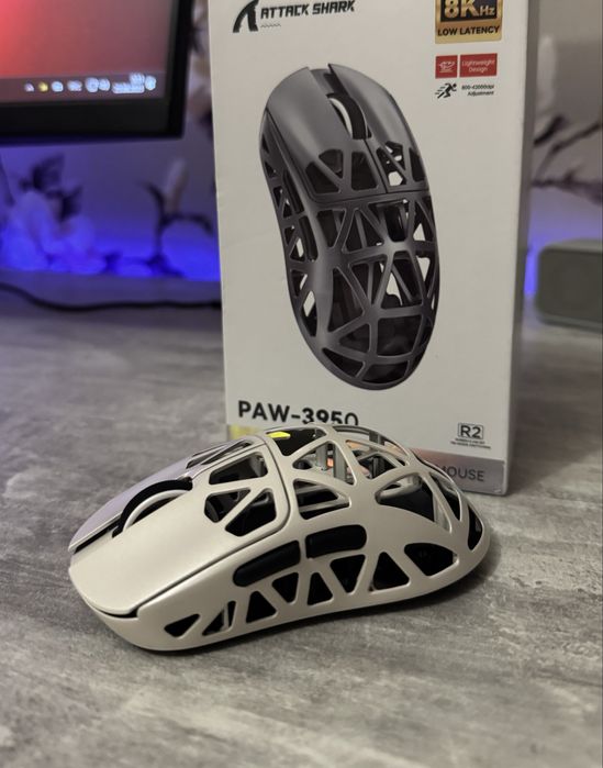Мишка Attack Shark R2 PAW3950 з магнієвого сплаву бездротова ігрова