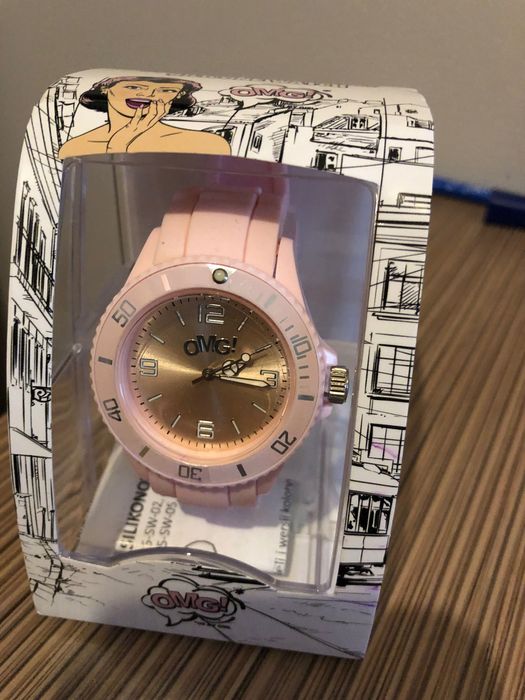 zegarek silikonowy OMG różowy nowy w pudełku