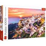 Puzzle 1000 elementów. Zachód słońca nad Santorini. Trefl