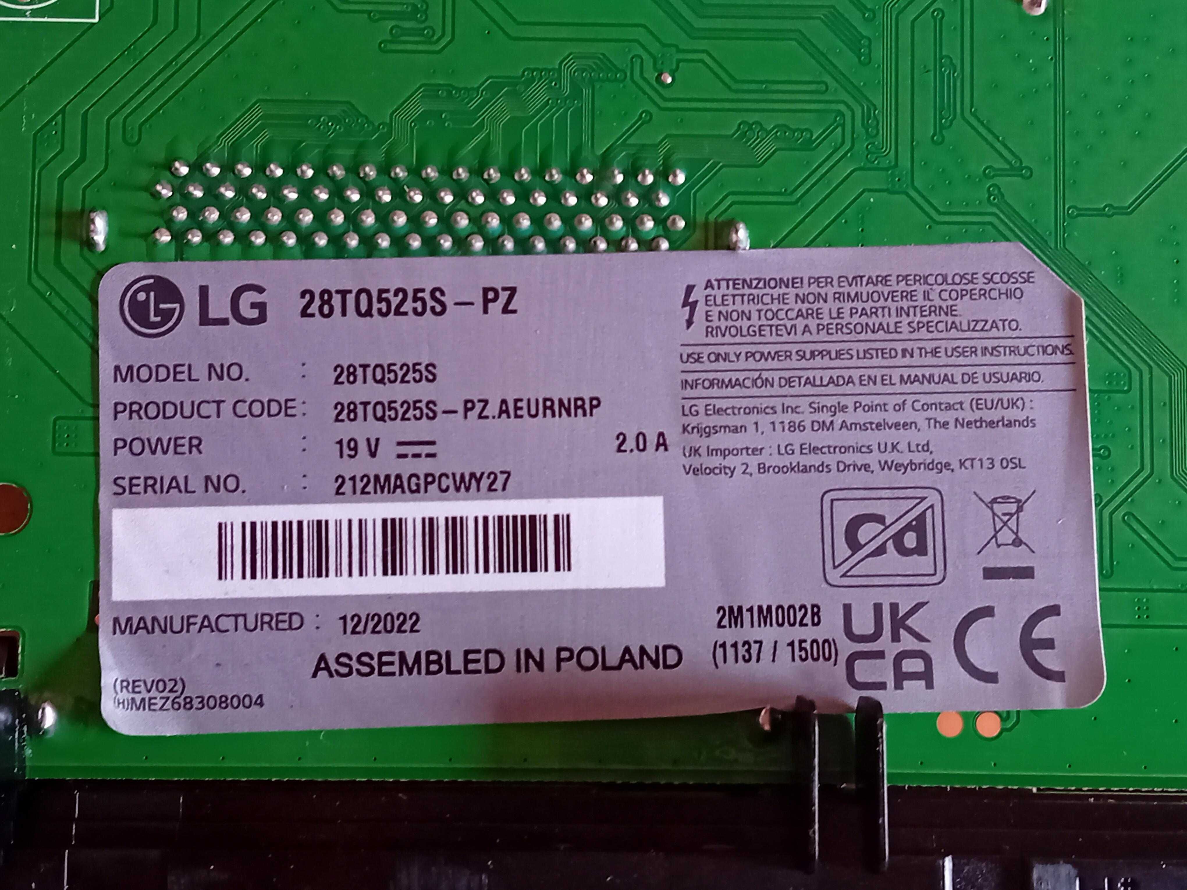 Placa para tv LG- 28tq525s