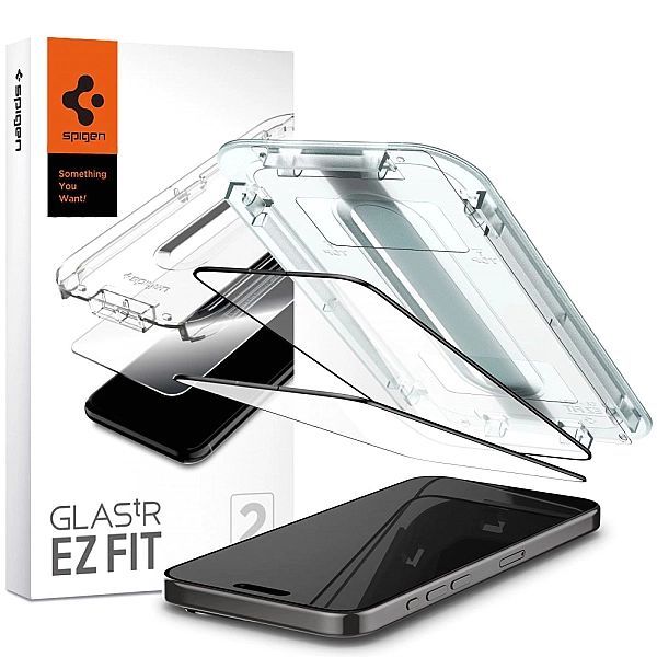 Szkło Hartowane Spigen Glas.tr ”ez Fit” Fc 2-pack Iphone 15 Pro Black