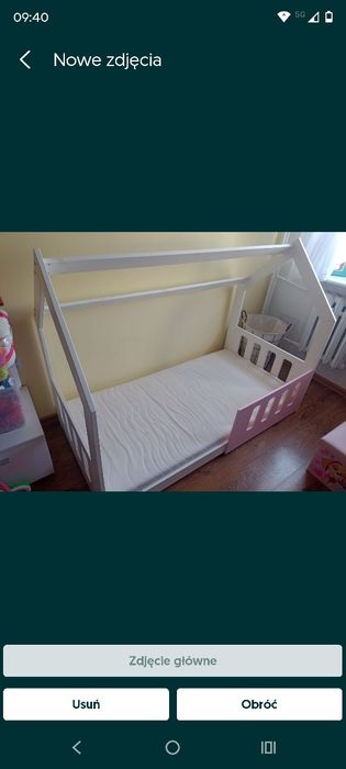łóżko łóżeczko domek dom biało różowe 160x80