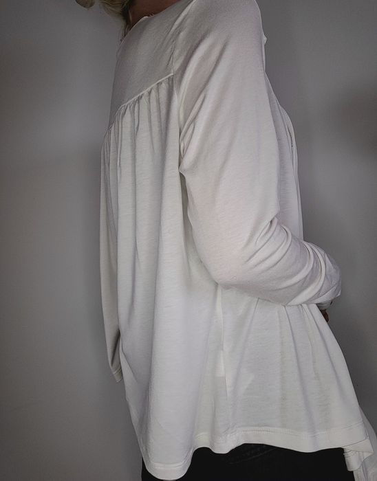 Biały kardigan oversize narzutka boho H&M