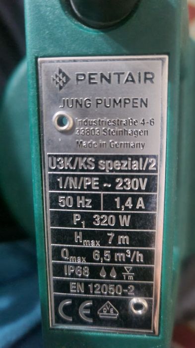 Pentair Jung U3K/KS spezial/2 pompa