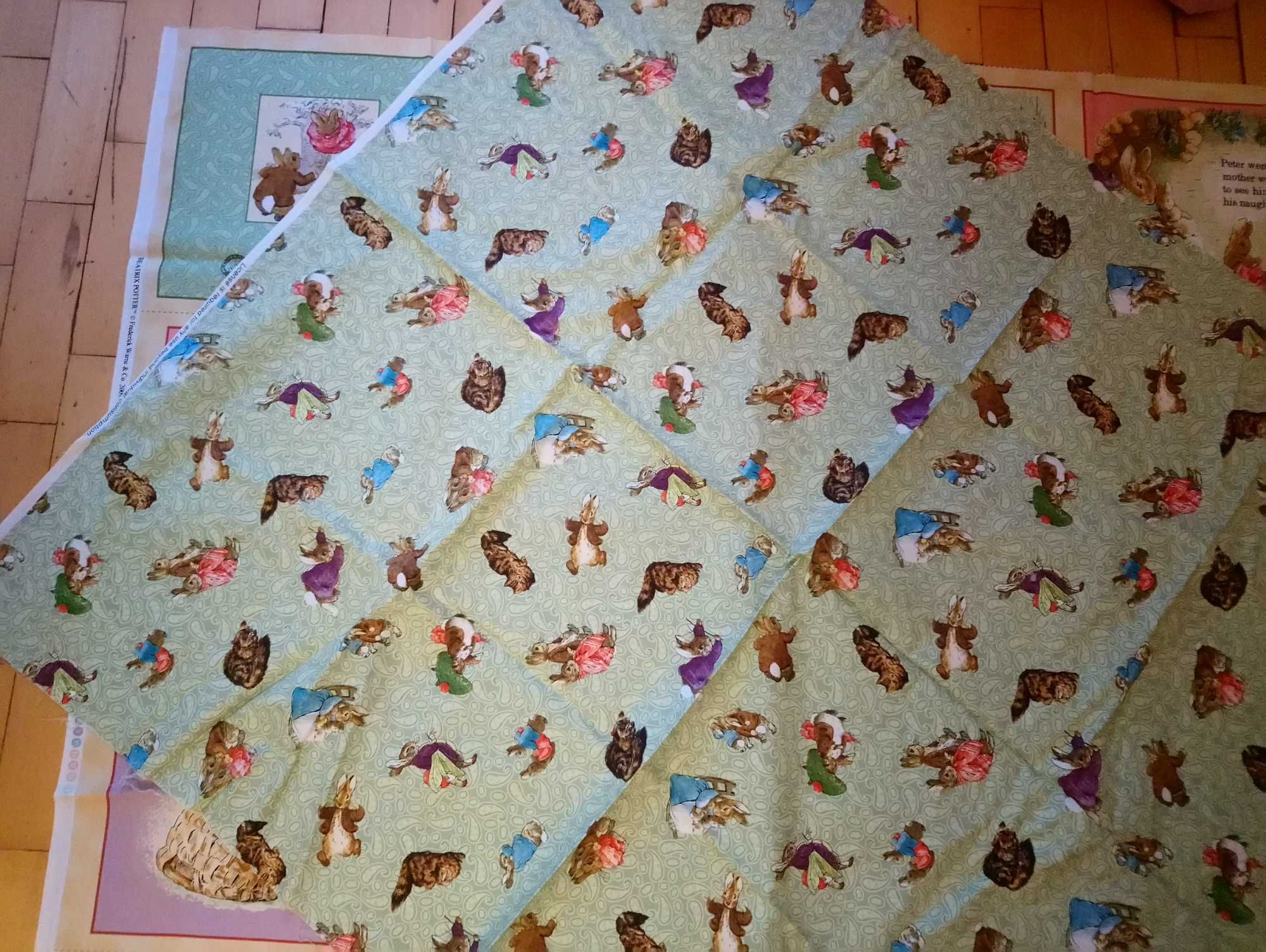 Benjamin Bunny and Peter Rabbit - tkanina patchwork