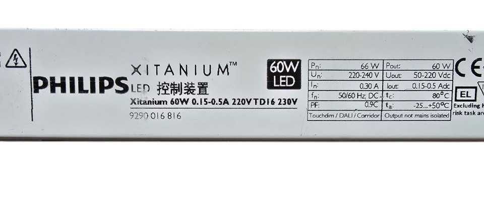 новий Лед драйвер Philips Xitanium  60W, 0.15-0.5A, 220V, TD16 230V