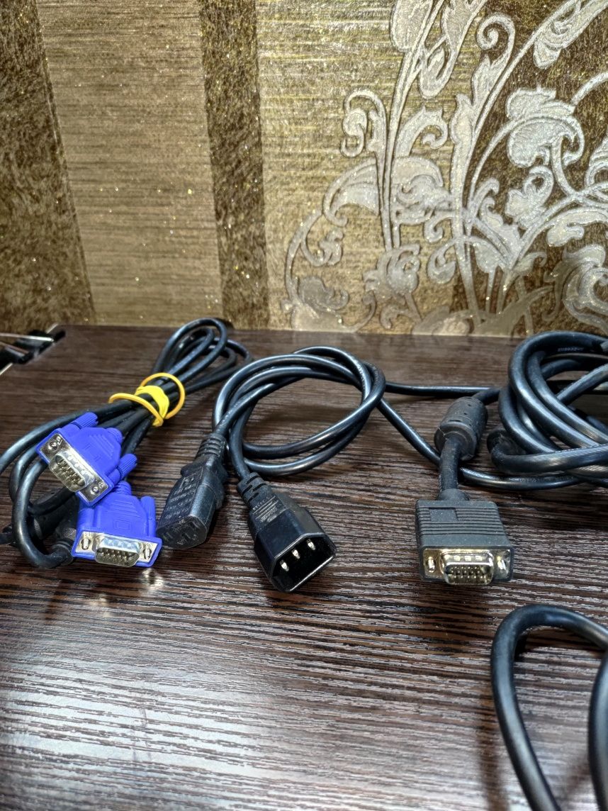 Кабеля для монитора Dvi hdmi, кабель питания, коннекторы, usb разные