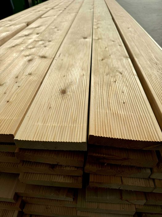 PROMOCJA Deska tarasowa modrzew syberyjski 28x146 Gładka/Ryflowana