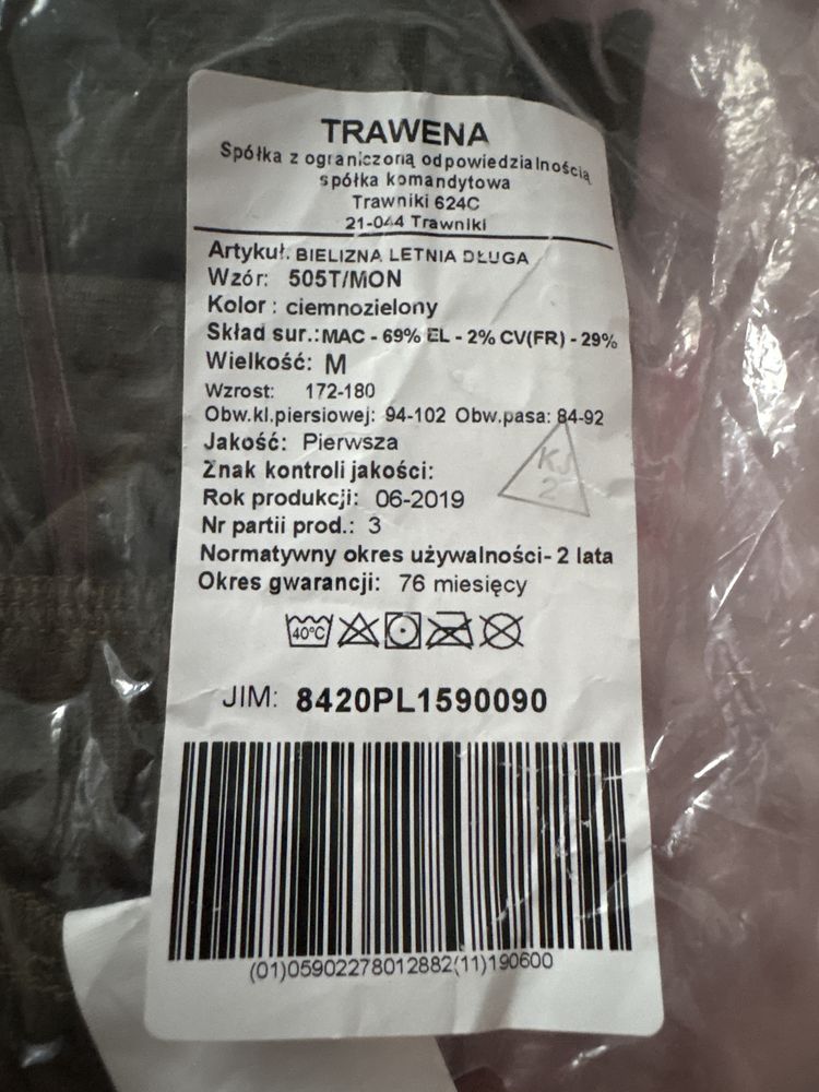 Bielizna letnia dluga 505T/MON r M