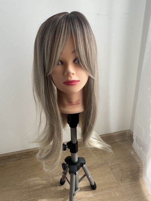 Topper z grzywką  blond ombre refleksy 60cm