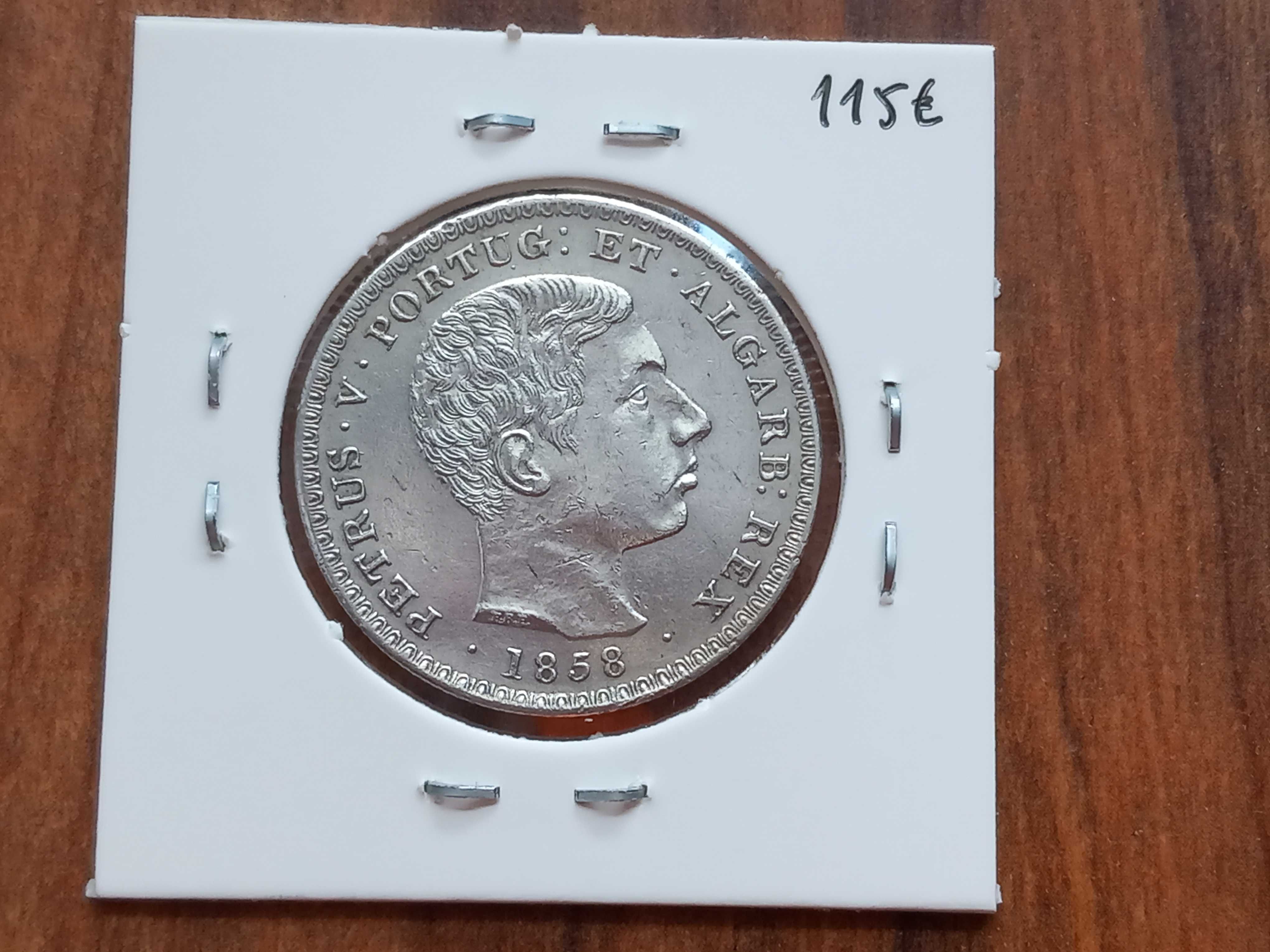 Moeda 500 Reis 1858 D. Pedro V  - Bela!