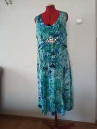 Sukienka kolorowa turkusowo-niebieska
