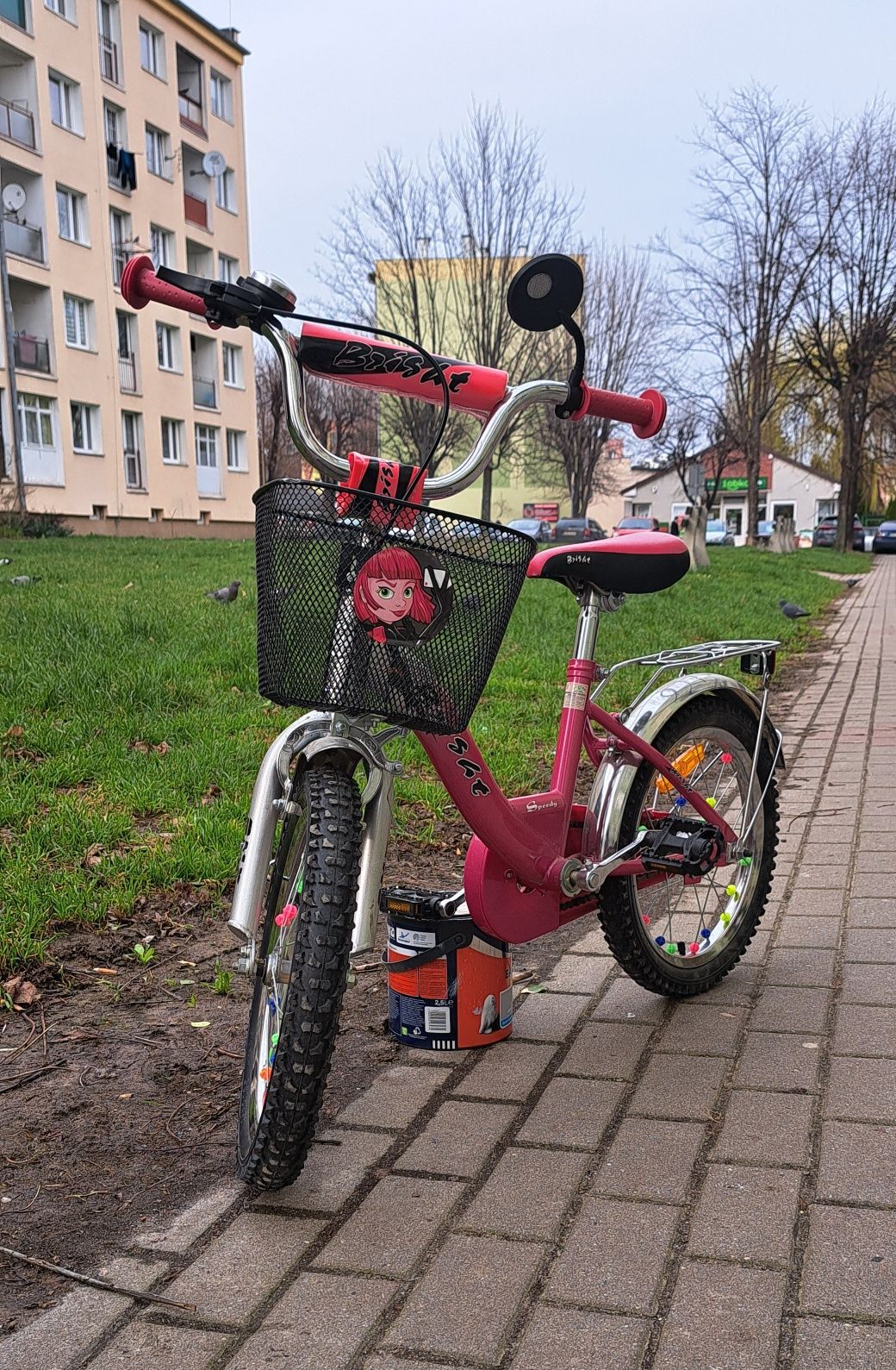 Rower dla dziewczynki bmx brisht 16 cali z koszyczkiem