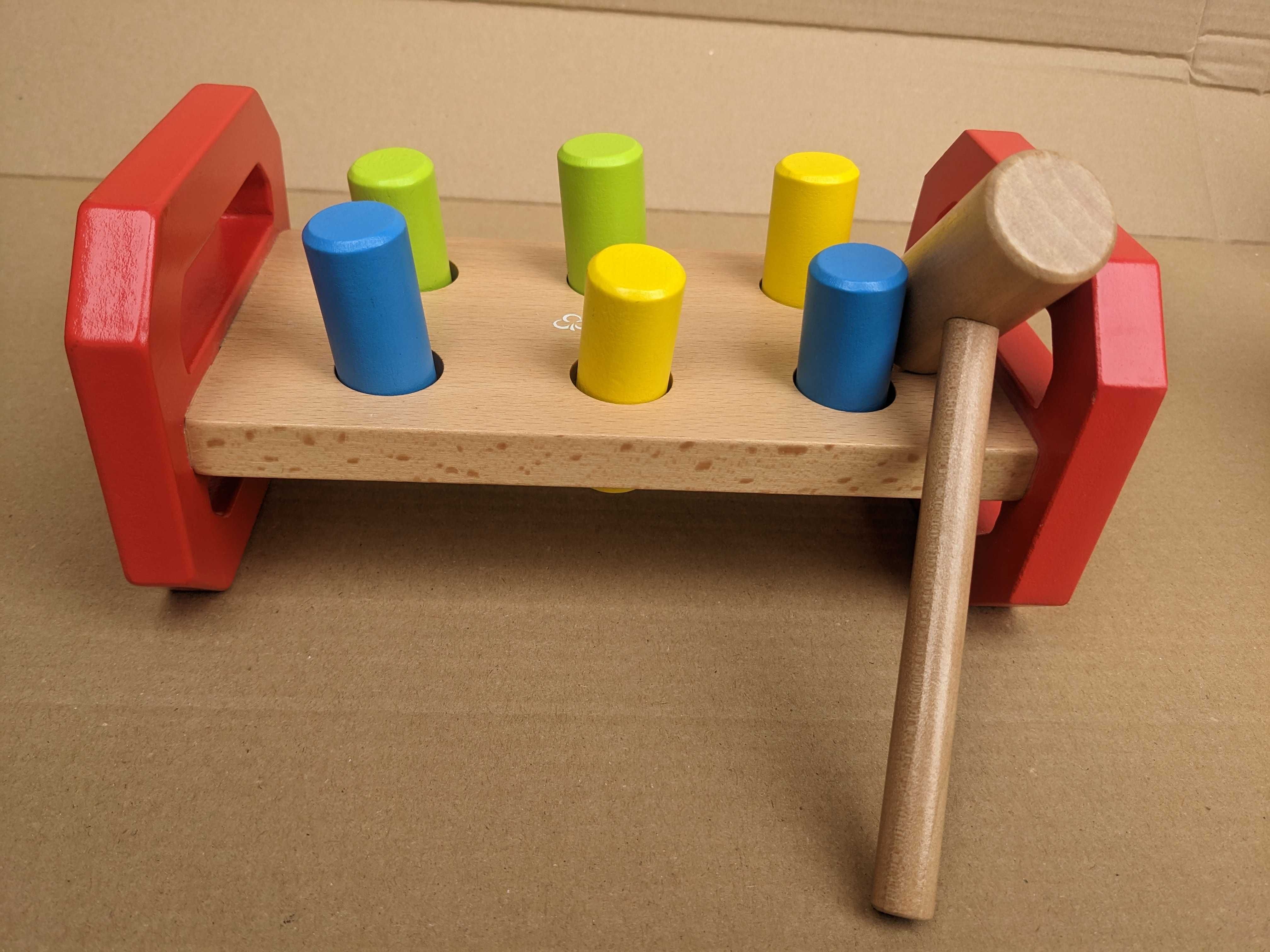 Drewniane zabawki edukacyjne Ikea trefl sorter przebijanka pętla wieża