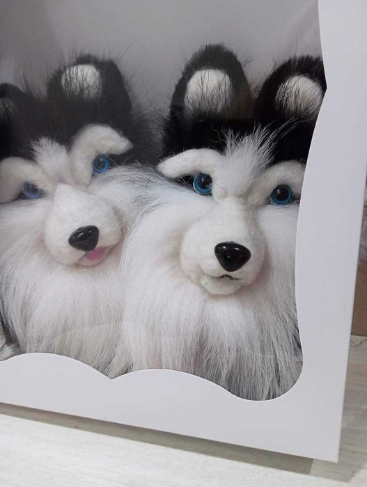 Рукавички, рукавиці, перчатки. Хаскі із натуральним хутром