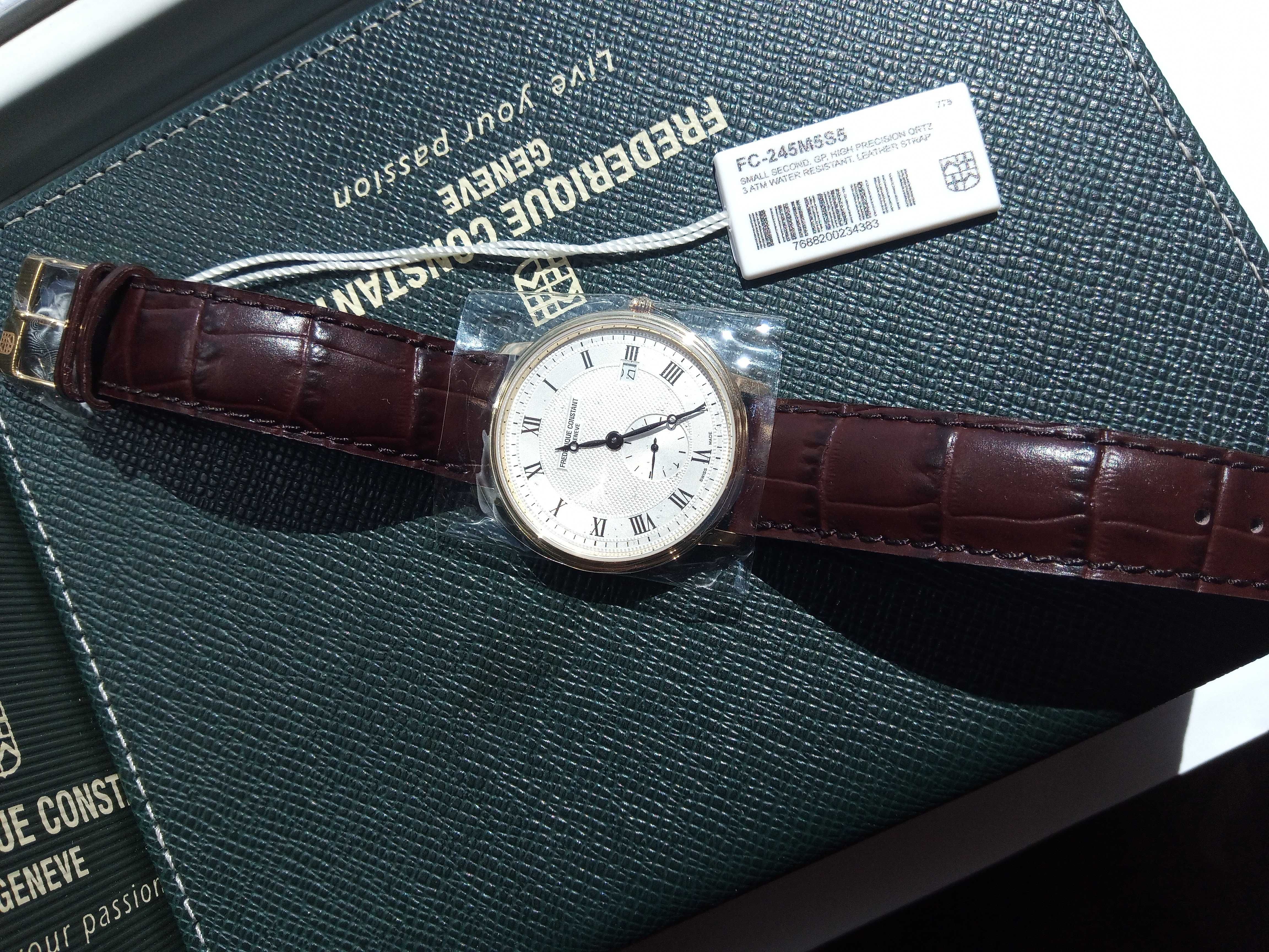 Frederique Constant швейцарские мужские часы Женева, сапфир, РРЦ $1695