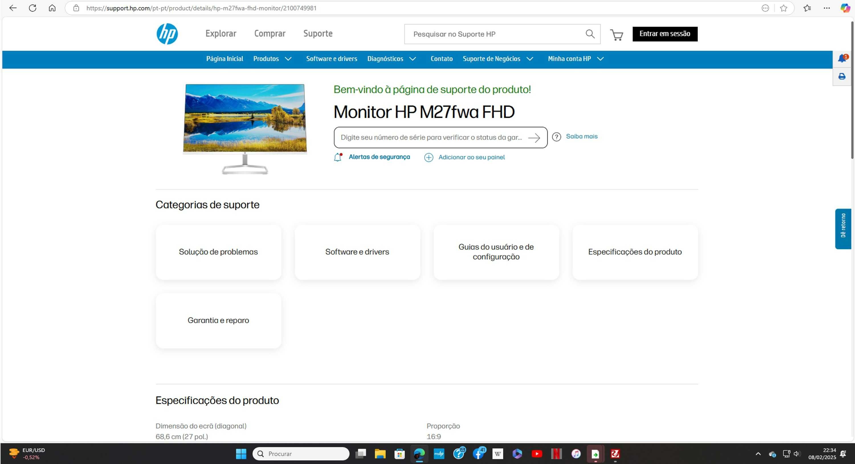 Monitor HP M27fwa,