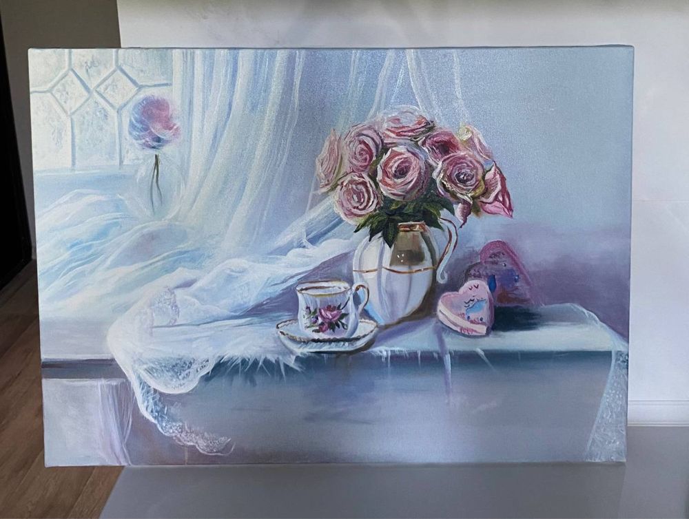 Картина Маслом «Прекрасная Роза» | Холст на Подрамнике 50х70 см