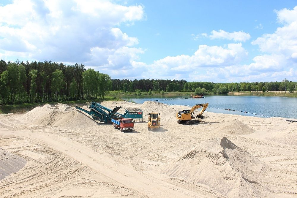 Żwirownia- Koparko-ładowarka, kamień, żwir, transport, piaski