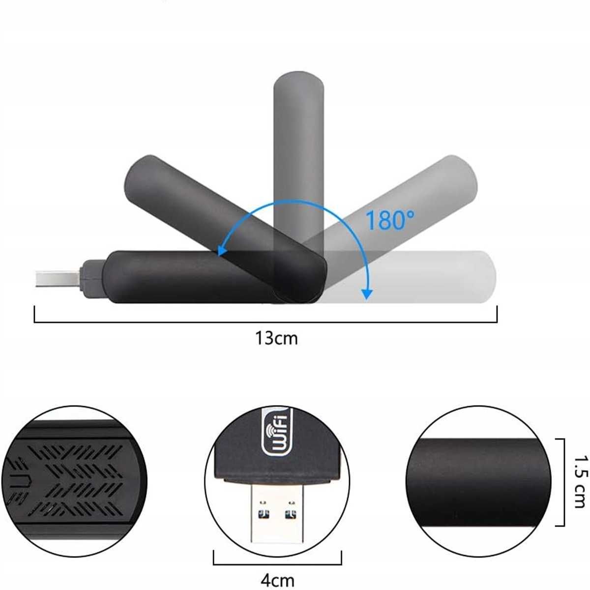 Дводіапазонний USB 3.0 Wi-Fi адаптер 2.4/5GHz 1300 Mbps