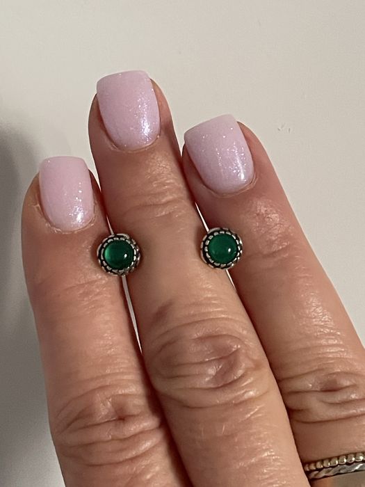 Серебряные серьги с агатом