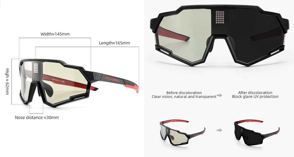 Фотохромні поляризовані з РК-дисплеєм велосипедні окуляри, ROCKBROS