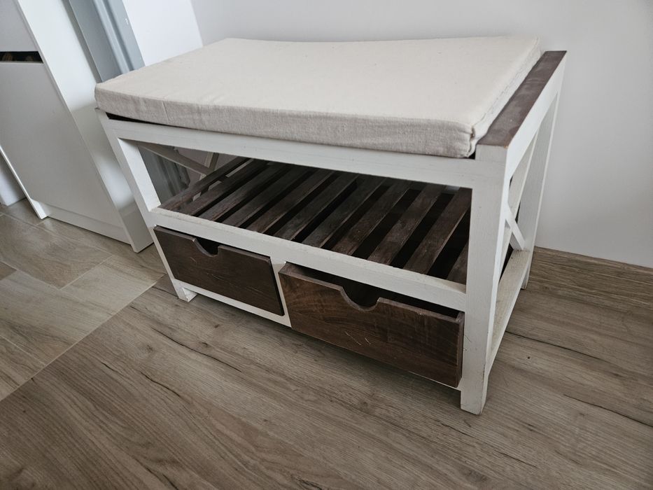 Ławka do przedpokoju z półką na buty i szufladami