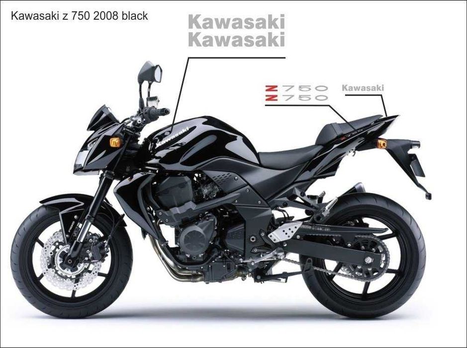 Комплект оригинальных наклеек мотоцикла Kawasaki Z750 Z1000 ZX6R Ninja