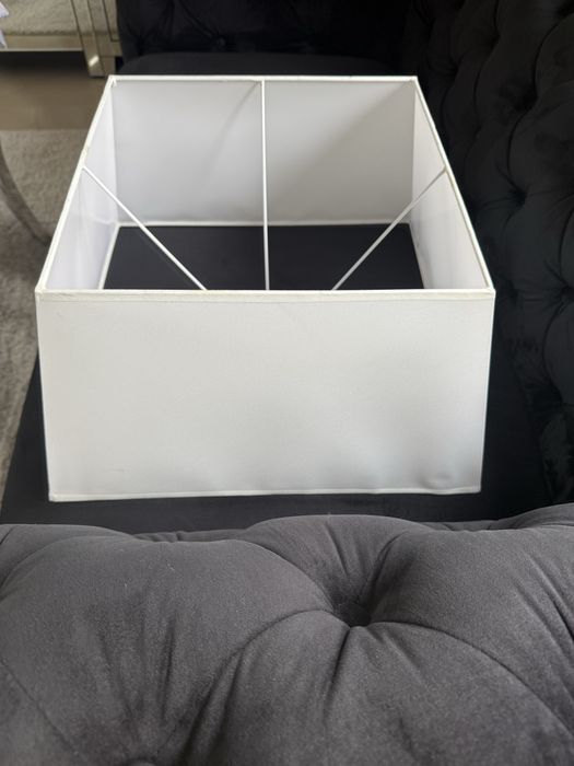Biały duży stożkowy elegancki abażur J. Nowy 47cm x 36cm x 26cm