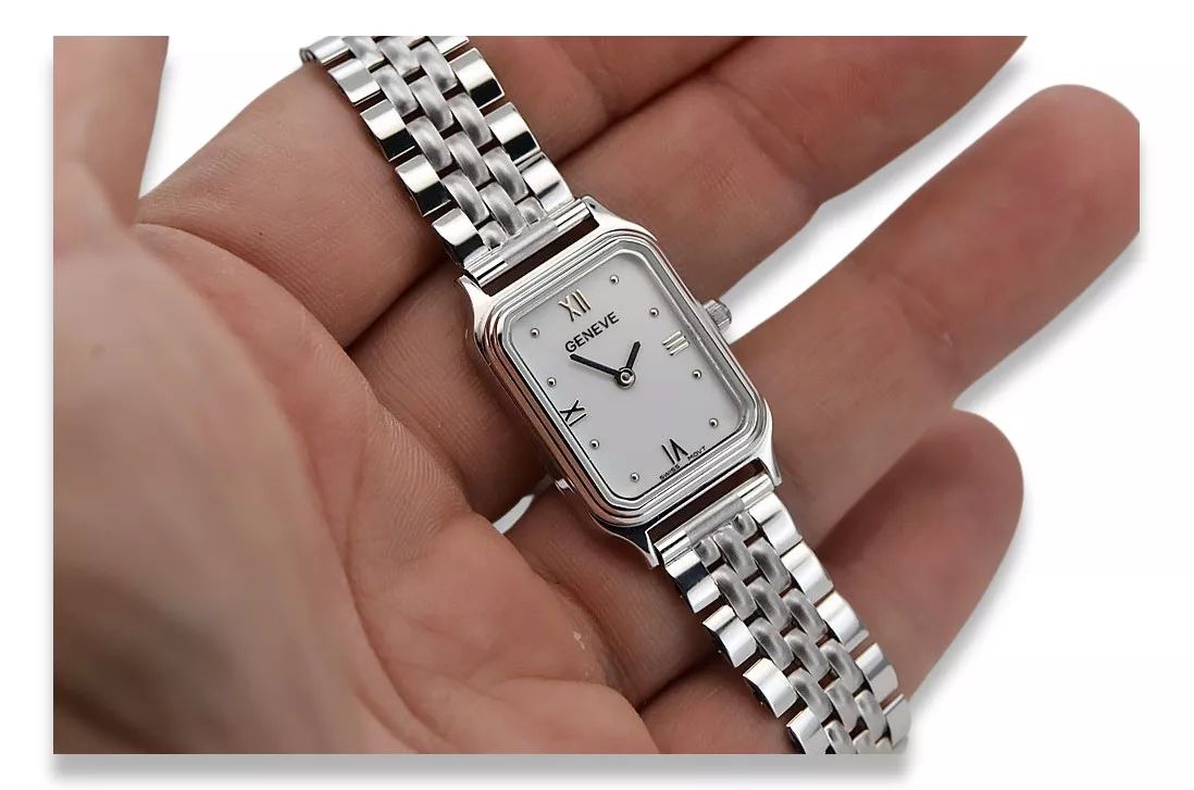 Damski zegarek z białego złota 14k Geneve lw023wdw&lbw008w Poznań