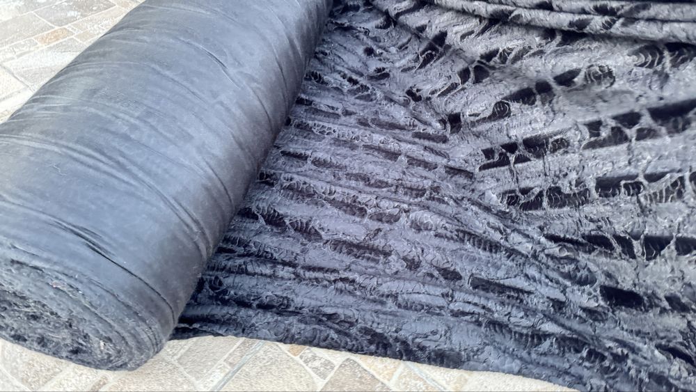 Ткань / опт / мех каракуль чёрный - от 3 м -80 грн/шт