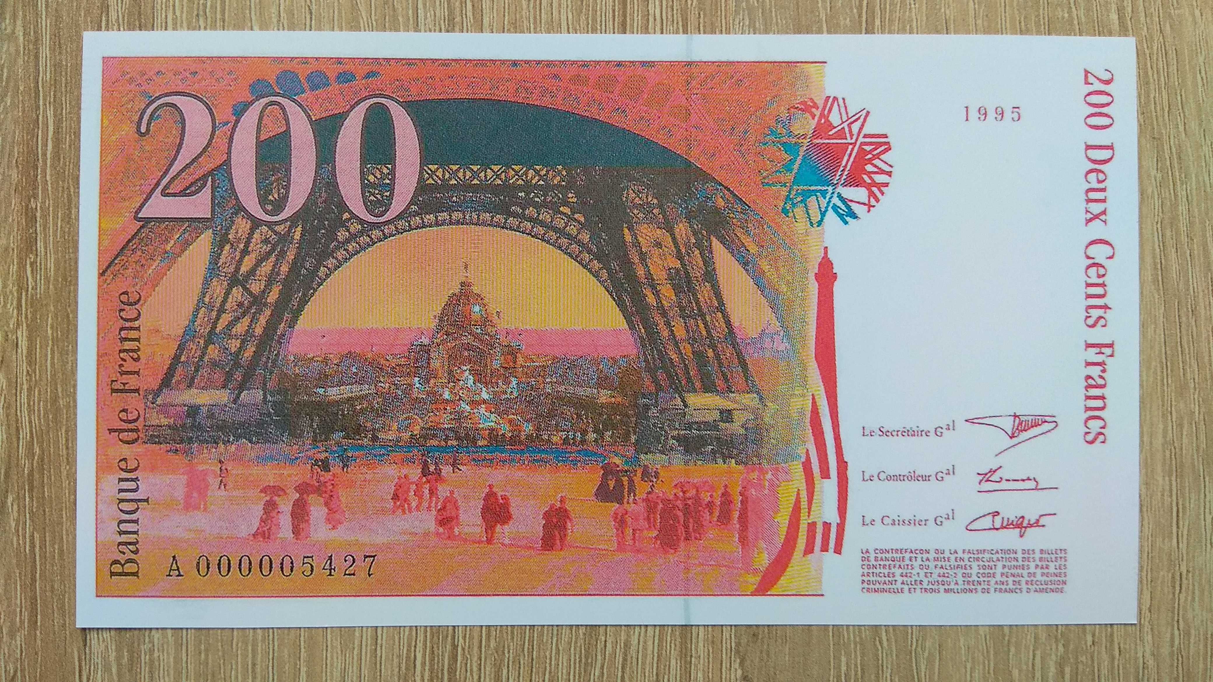 piękne nowe kopie banknotów Franki Francuskie