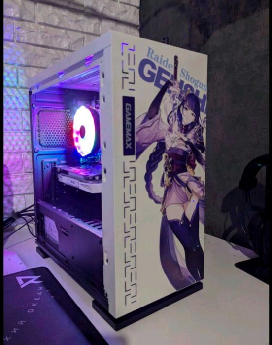 Якісні Вінілові аніме наклейки Genshin Impact кастом корпусу  ПК
