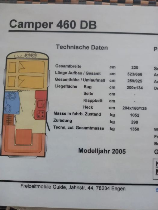 Dethleffs CAMPER 460 DB  Przyczepa Kempingowa Dethleffs Camper 460 DB