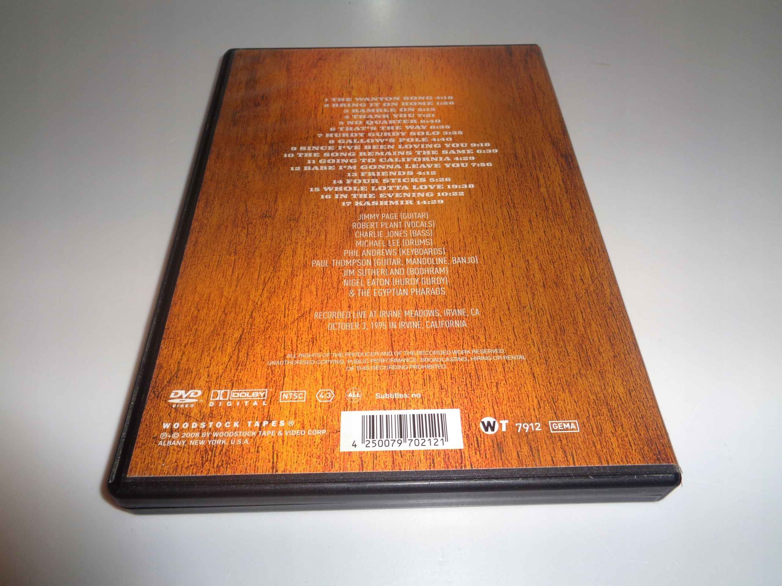 Jimmy Page & Robert Plant Live At Irvine Meadows DVD *