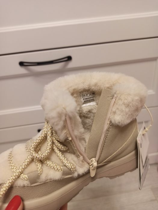 Kozaki śniegowce zimowe ocieplane dla dziewczynki Zara r.27