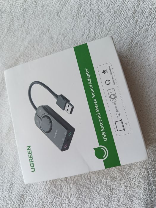 Зовнішня звукова карта UGREEN CM129 USB з регулятором гучності