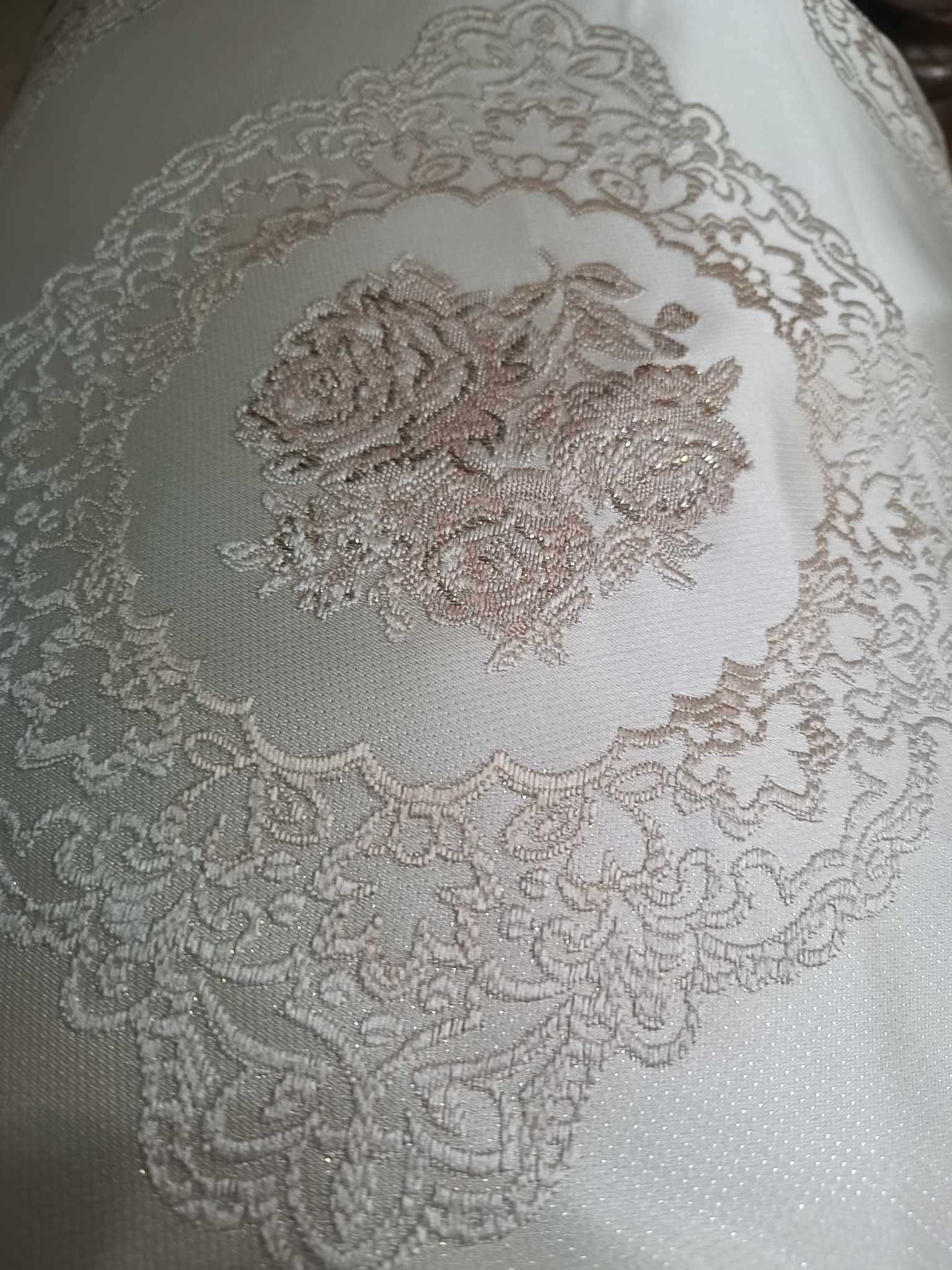 zasłony z metra ORNAMENT+KWIATY,szer 280 cm tkane,grube KREM/BEŻ/ZŁOTO