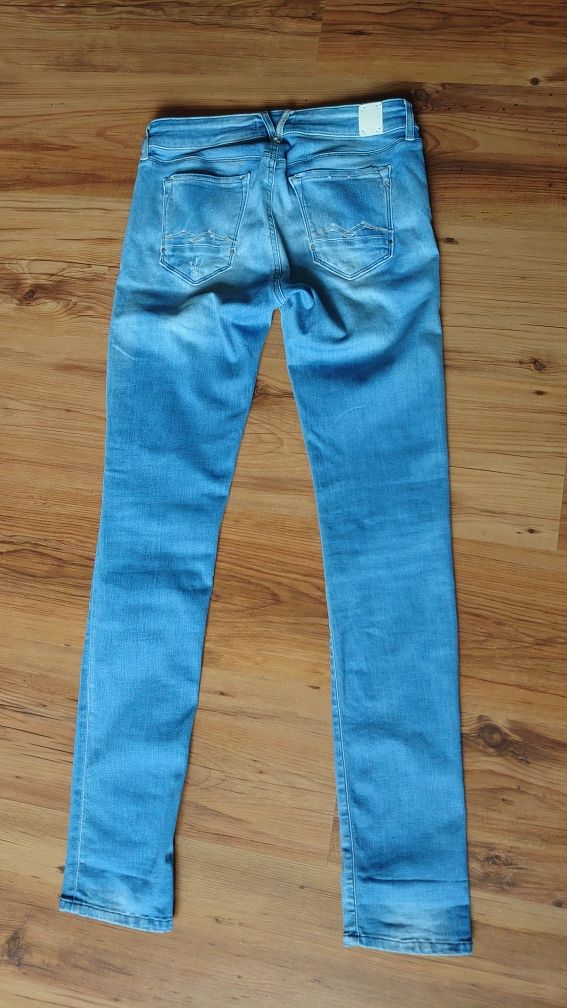 Replay Jeans Rose 30/30 damskie slim jasno niebieskie rozciągliwe