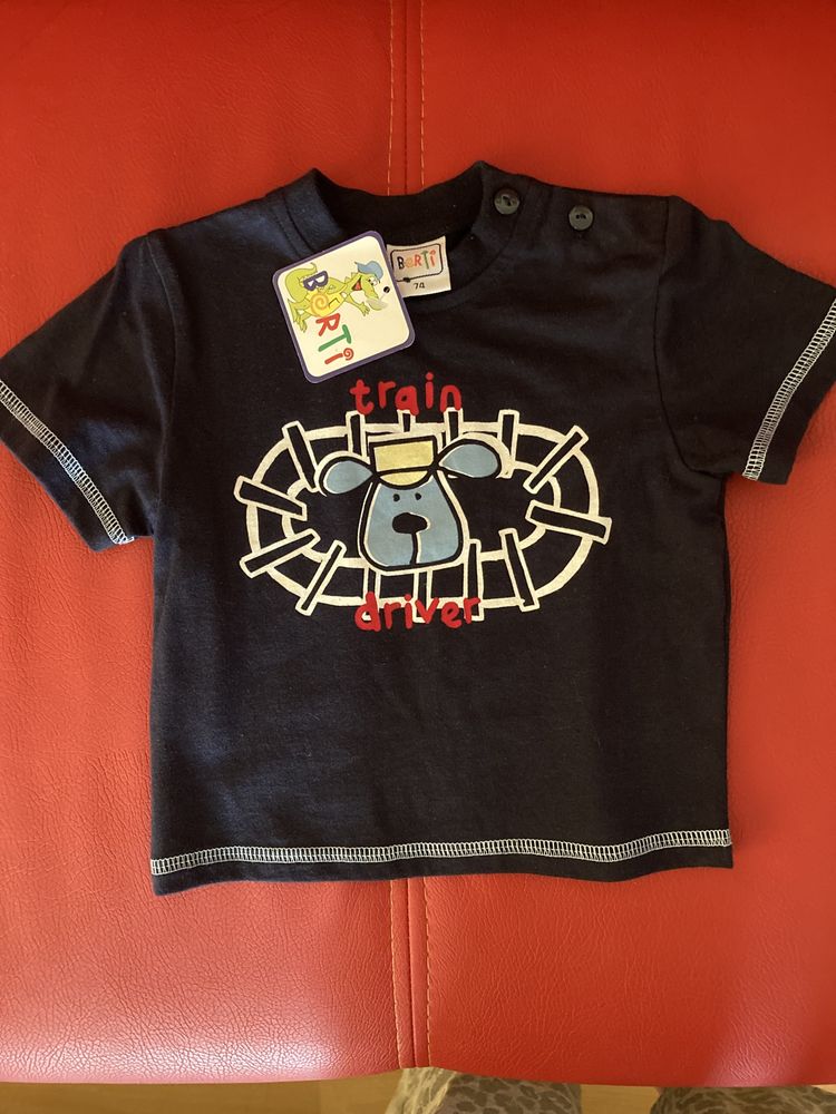 Bluzeczka bawełniana, 74, T-shirt, granat
