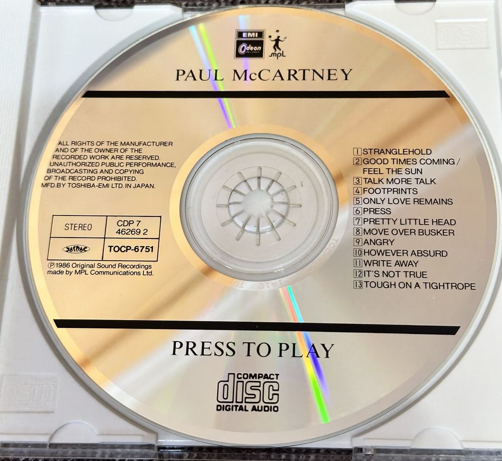 Paul McCartney - Press To Play CD original Japan 1986 rare